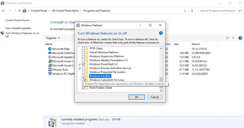 Windows Sandbox Remove