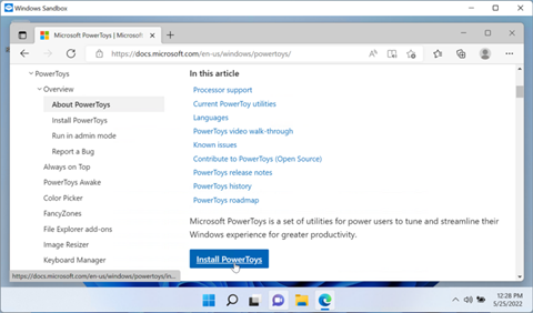 Windows Sandbox Install